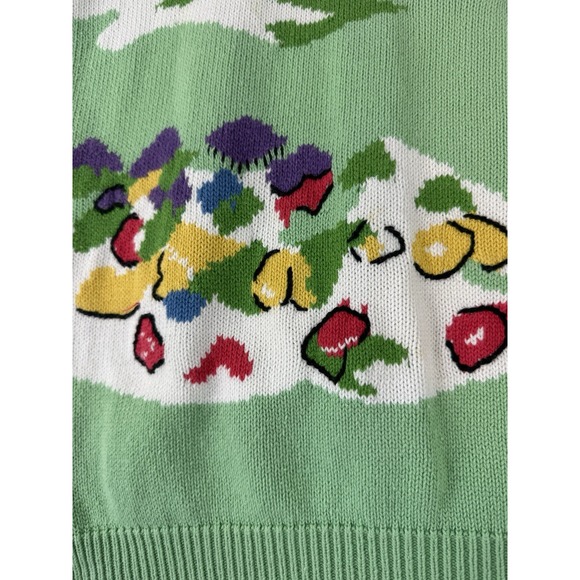 VTG Tail Sweater Sz Large Golf Embroidered Graphic Hong Kong Mountains Flowers - Picture 4 of 13
